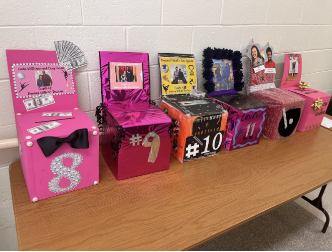 Ballot boxes were created by the dance team members for their teacher teams.